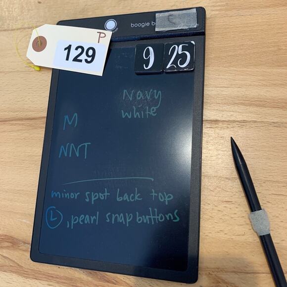 True Religion Shirt Mens 2XL Navy White Cotton Western Yoke Plaid Pearl Snap - Picture 10 of 11